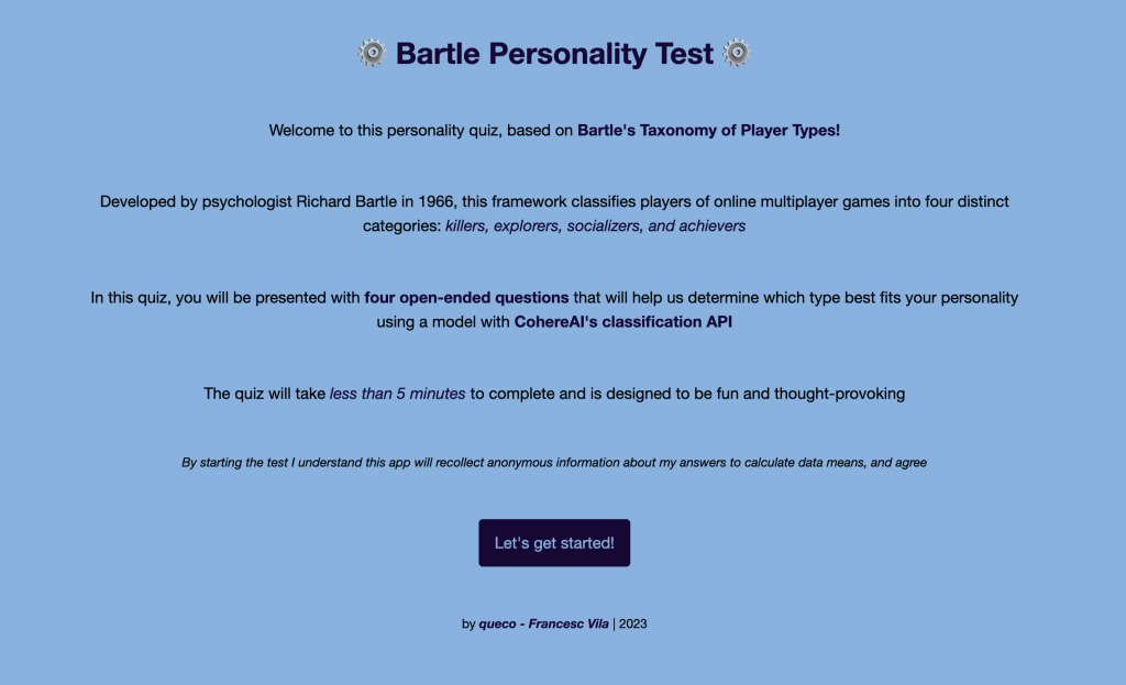 bartle personality test