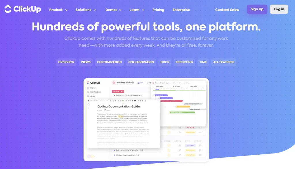 Clickup planning tool