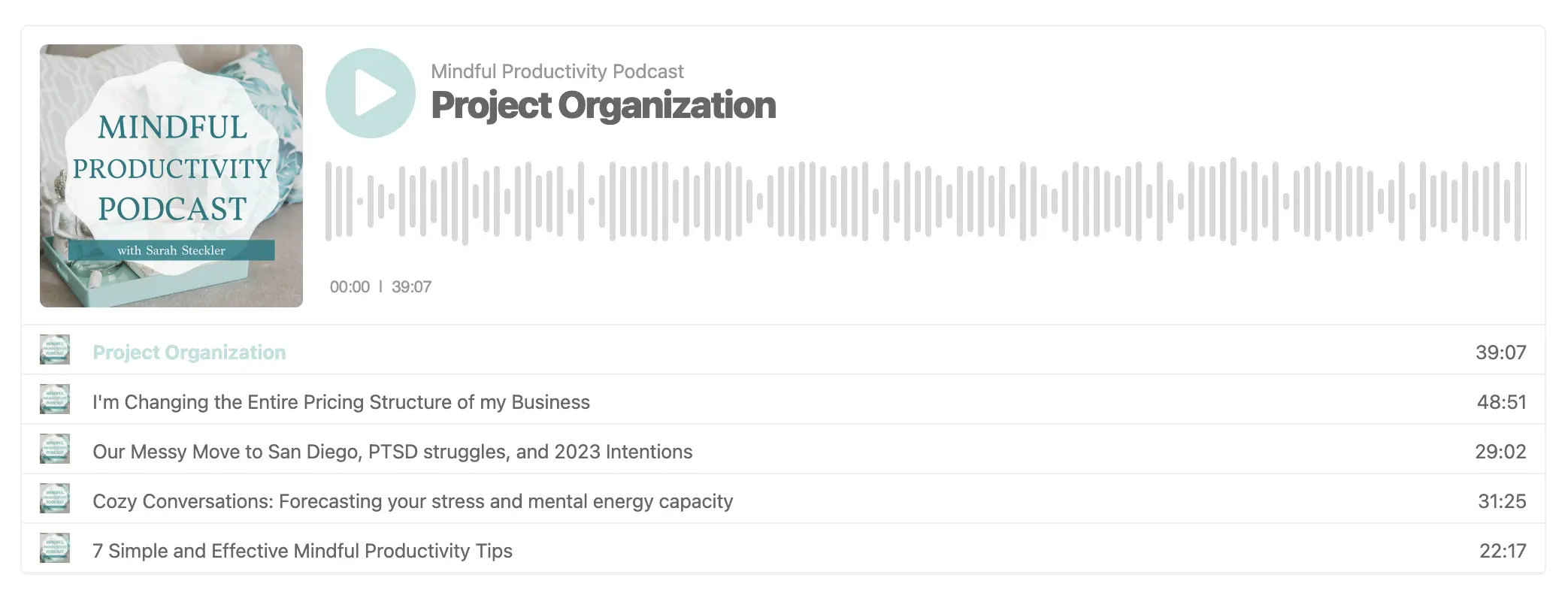 mindful productivity podcast