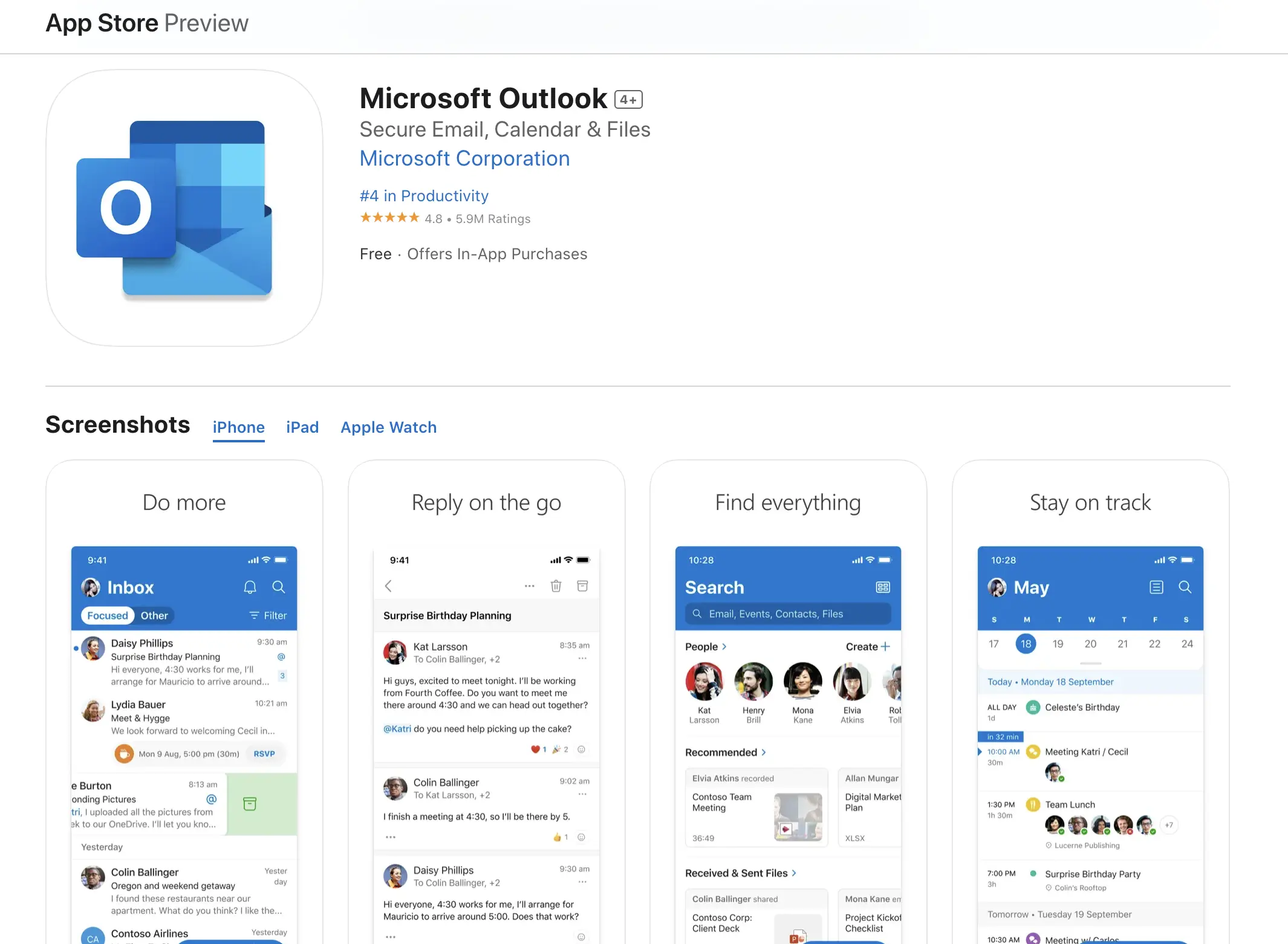 Outlook for ipad
