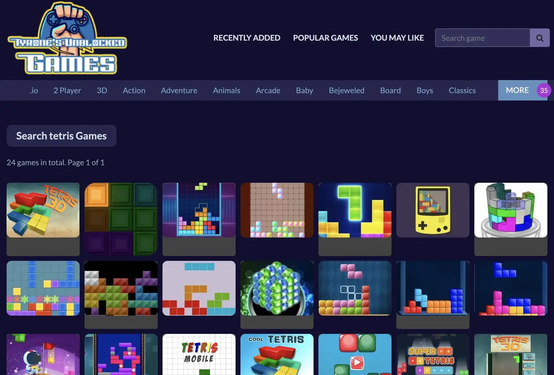 tyrone unblocked games tetris